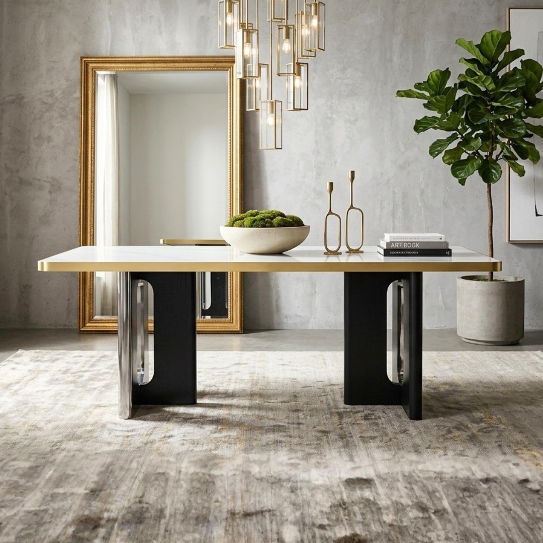 ginee_20260530093659789_2501828825.jpeg VAUGHAN 140-160cm Sintered Stone Dining Table-White - Image 1