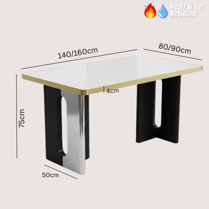 SLC 0465 140-160cm Sintered Stone Dining Table-White - Image 6
