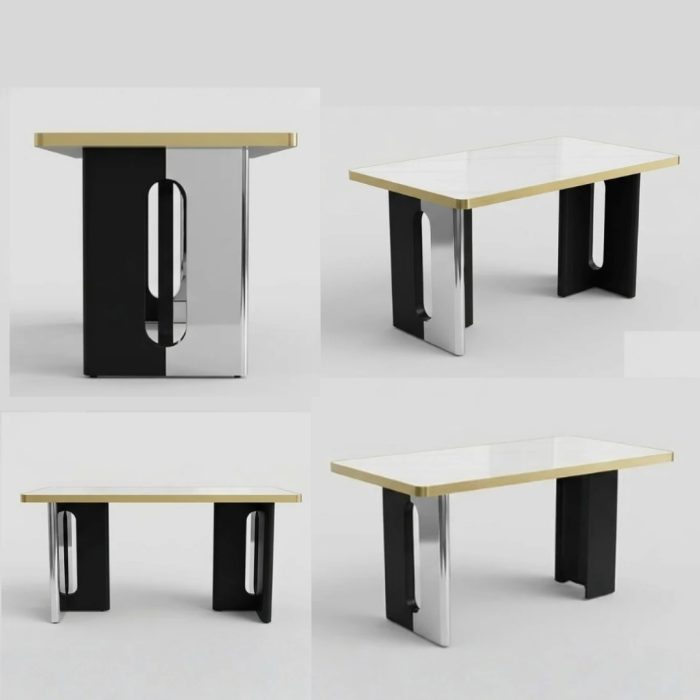SLC 0465 140-160cm Sintered Stone Dining Table-White - Image 7
