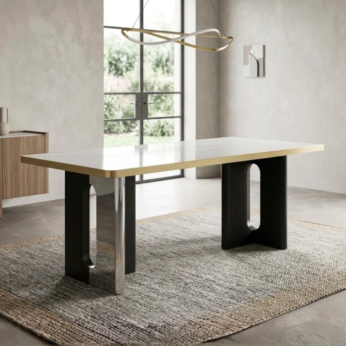 SLC 0465 140-160cm Sintered Stone Dining Table-White - Image 9