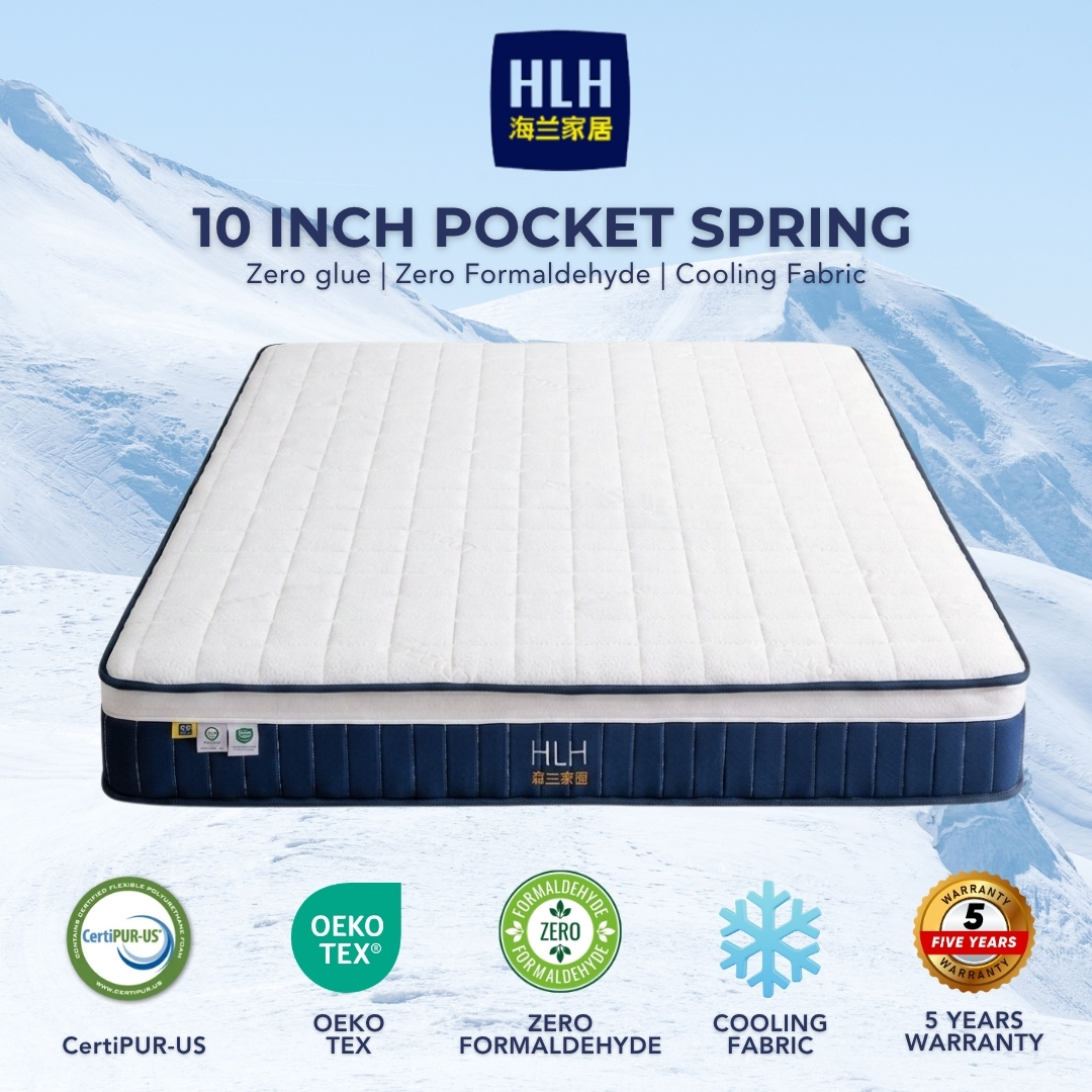 ginee_20260530094752726_0514388175.jpeg HLH 10 Inch Cooling Fabric Pocket Spring Mattress - Image 1