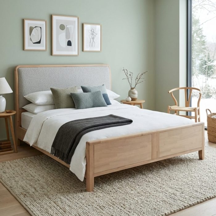 K125G Solid Ash Wood Bed Frame - Image 2