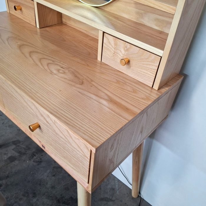 DS520 80cm Solid Ash Wood Dressing Table Set - Image 7