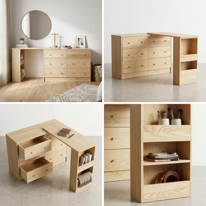 Z56 100cm Extendable Ask Wood Dresser - Image 4