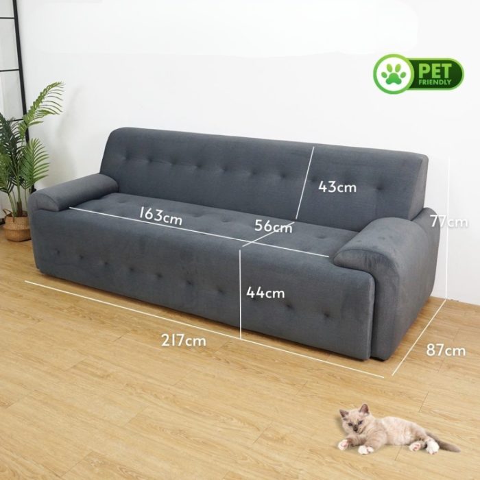 HD 8445 Pet Friendly 3 Seater Sofa-Pebble - Image 7