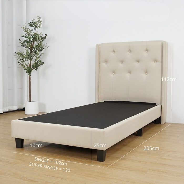 HD 616 Single Divan Bed Frame-Beige - Image 6