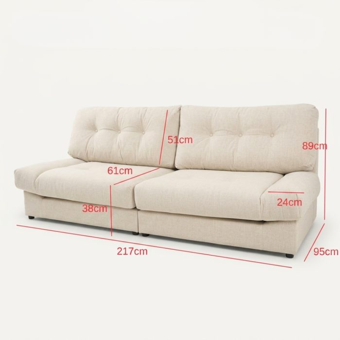 HD-0011 3 Seater Pet Friendly Sofa-Beige - Image 11