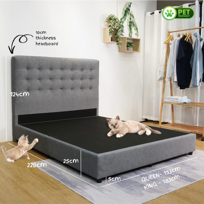 HD 8881 King Pet Friendly Divan Bed Frame-Grey - Image 5