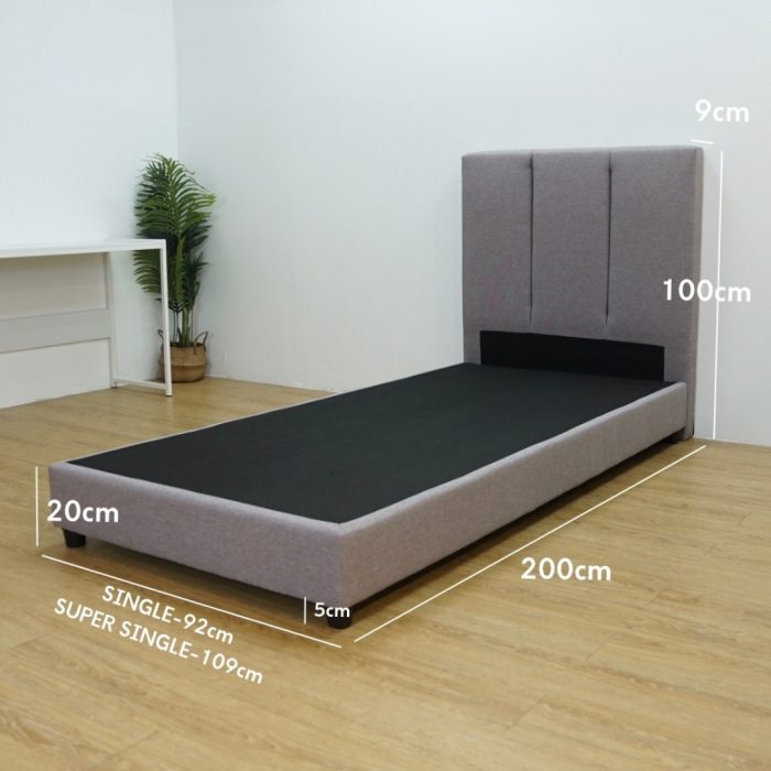 HD 128 Single & Super Single Divan Bed Frame-Grey - Image 3