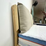 B253 Solid Ash Wood Cushion Headboard Bed-Natural - Image 6