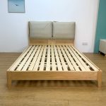B253 Solid Ash Wood Cushion Headboard Bed-Natural - Image 7