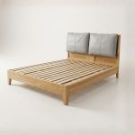 B253 Solid Ash Wood Cushion Headboard Bed-Natural - Image 8