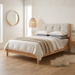 A95 Solid Ash Wood Cushion Headboard Bed-Natural - Image 2