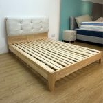 A95 Solid Ash Wood Cushion Headboard Bed-Natural - Image 3