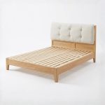 A95 Solid Ash Wood Cushion Headboard Bed-Natural - Image 7