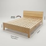 A61 Solid Ash Wood Ambient Light Bed Frame-Natural - Image 6