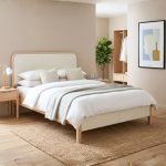 952 Solid Rubberwood Bed Frame-White Wash - Image 2