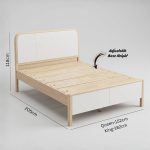952 Solid Rubberwood Bed Frame-White Wash - Image 4