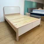 952 Solid Rubberwood Bed Frame-White Wash - Image 5