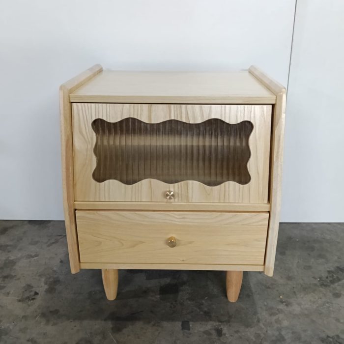 B18 Solid Ash Wood Bedside Table-Natural - Image 8