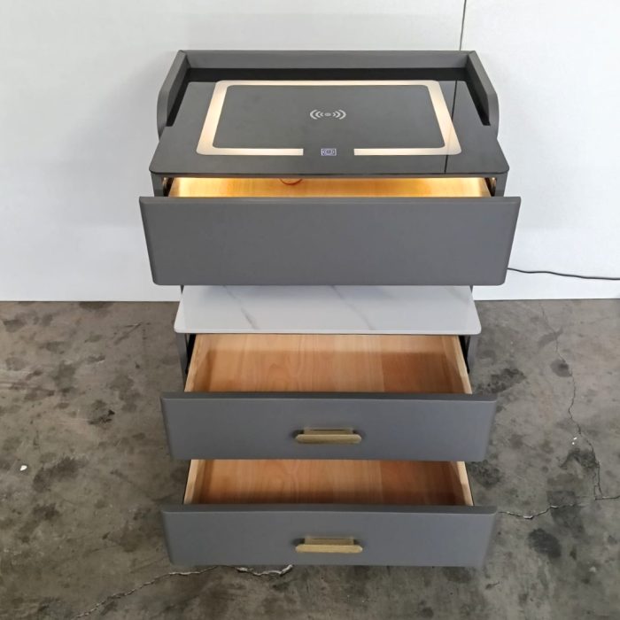 B01 Smart Charging Bedside Table-Grey - Image 8