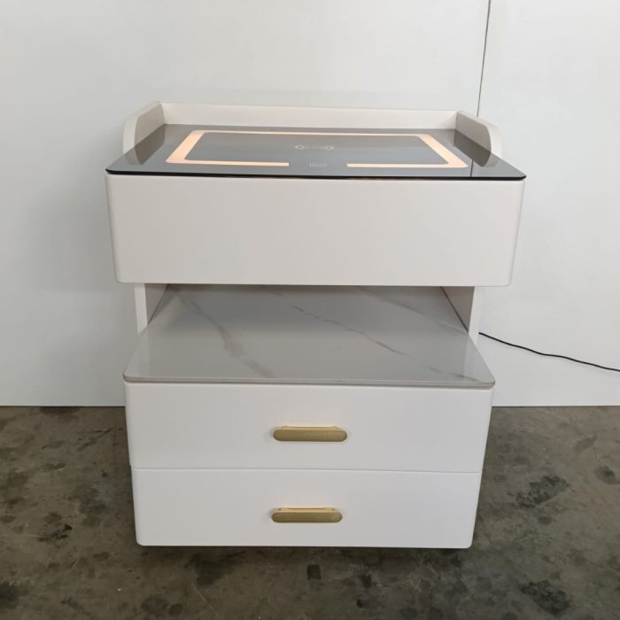 B01 Smart Charging Bedside Table-White - Image 3