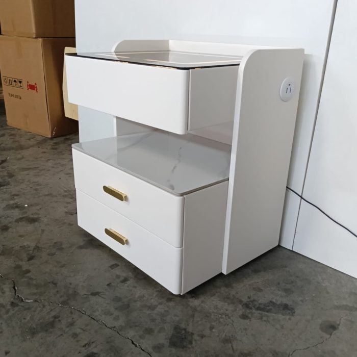 B01 Smart Charging Bedside Table-White - Image 4