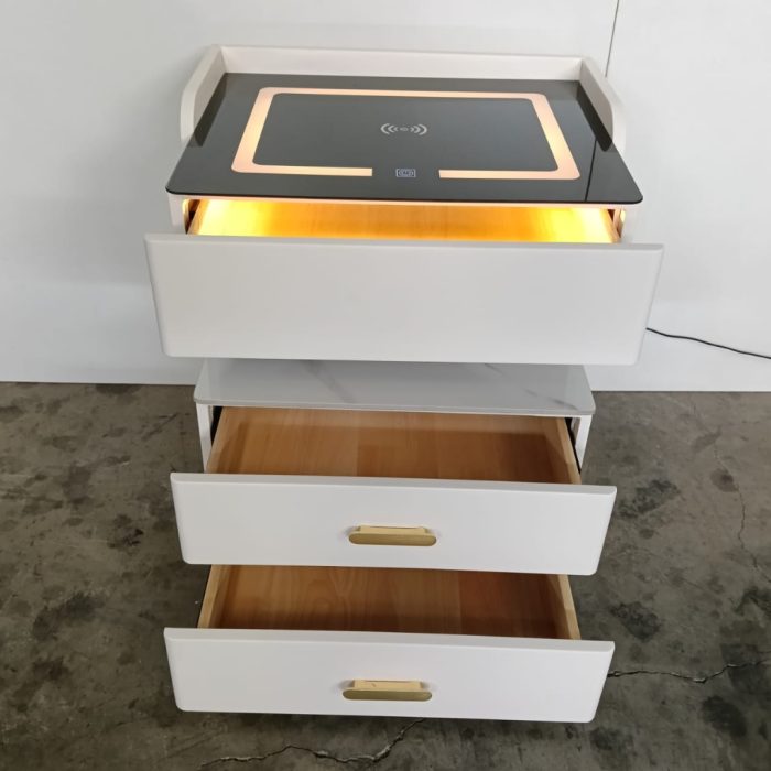 B01 Smart Charging Bedside Table-White - Image 6