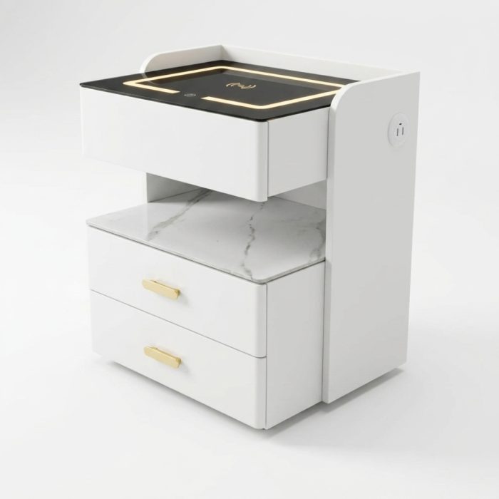 B01 Smart Charging Bedside Table-White - Image 9