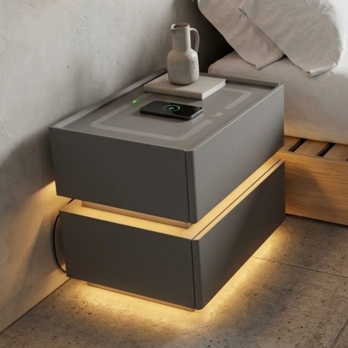 X01 Smart Bedside Table-Grey - Image 2
