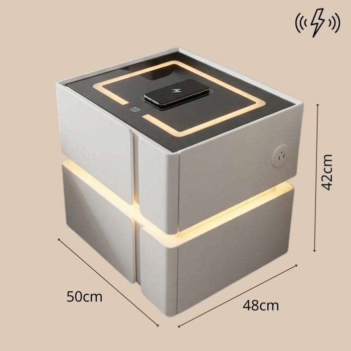 X06 Smart Charging Bedside Table-White - Image 9