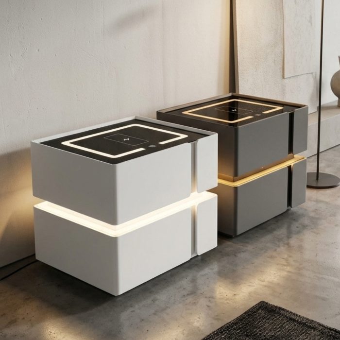 X06 Smart Charging Bedside Table-Grey - Image 6