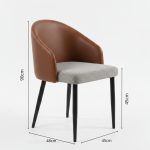 SLYL0085-BROWN Cushion Dining Chair-3 Colors - Image 8
