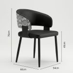 SLYH 0110 Dining Arm Chair-Black - Image 3