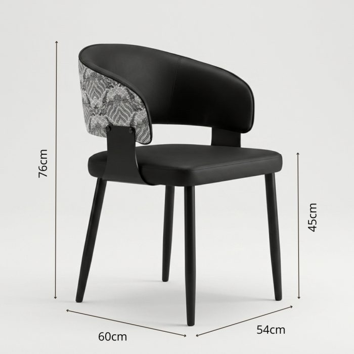SLYH 0110 Dining Arm Chair-Black - Image 3