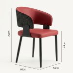 SLYH 0110 Dining Arm Chair-Maroon - Image 5