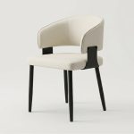 SLYH 0110 Dining Arm Chair-Cream - Image 2