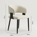SLYH 0110 Dining Arm Chair-Cream - Image 4