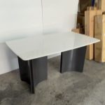 SLC 0515 140-180cm Boat Shaped Crystal Marble Table-White - Image 8