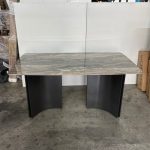 SLC 0515 140-180cm Boat Shaped Crystal Marble Table-Brown - Image 5