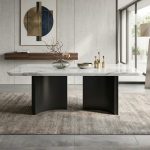 SLC 0695 140-160cm Thicker Top Crystal Marble Table-White