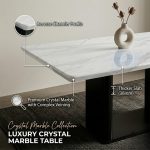SLC 0695 140-160cm Thicker Top Crystal Marble Table-White - Image 2