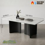 SLC 0695 140-160cm Thicker Top Crystal Marble Table-White - Image 6
