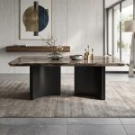 SLC 0695 140-160cm Thicker Top Crystal Marble Table-Brown