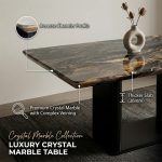 SLC 0695 140-160cm Thicker Top Crystal Marble Table-Brown - Image 2