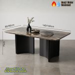SLC 0695 140-160cm Thicker Top Crystal Marble Table-Brown - Image 4
