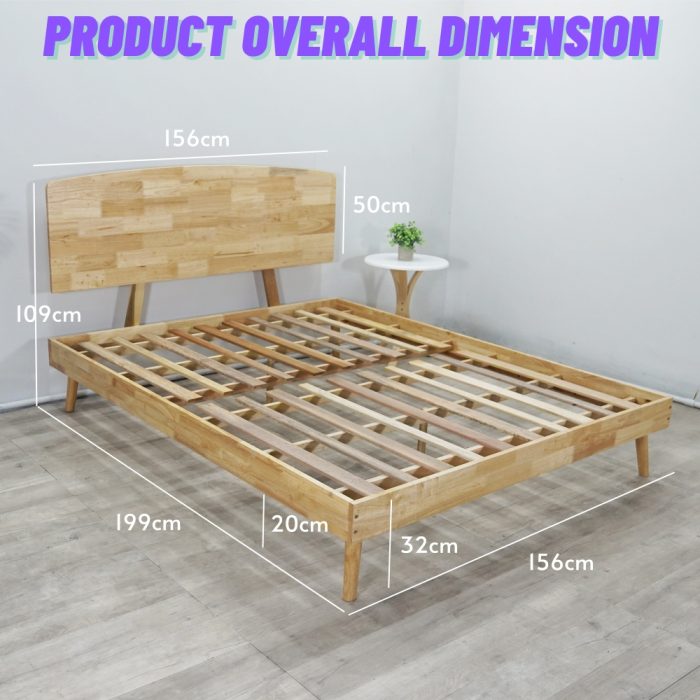 DB 571310 Wooden Queen Size Bed-Natural - Image 9