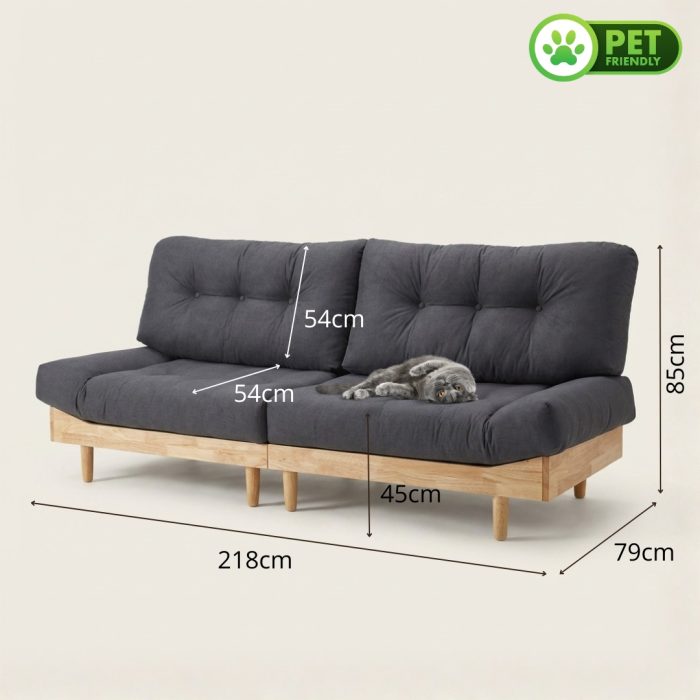HD-0010 3 Seater Pet Friendly Sofa-Grey - Image 8
