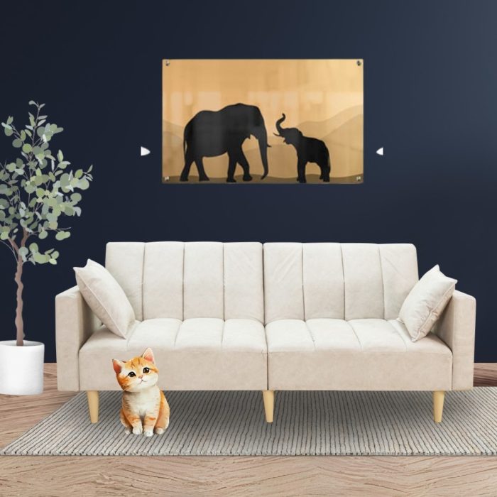 JG 09 3 Seater Sofa Bed-Beige - Image 3