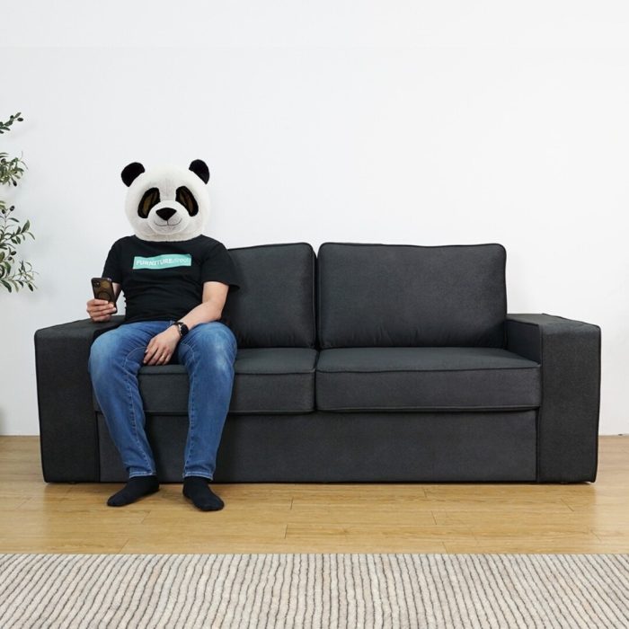 HD 8446 Pet Friendly 3 Seater Sofa-Black - Image 5